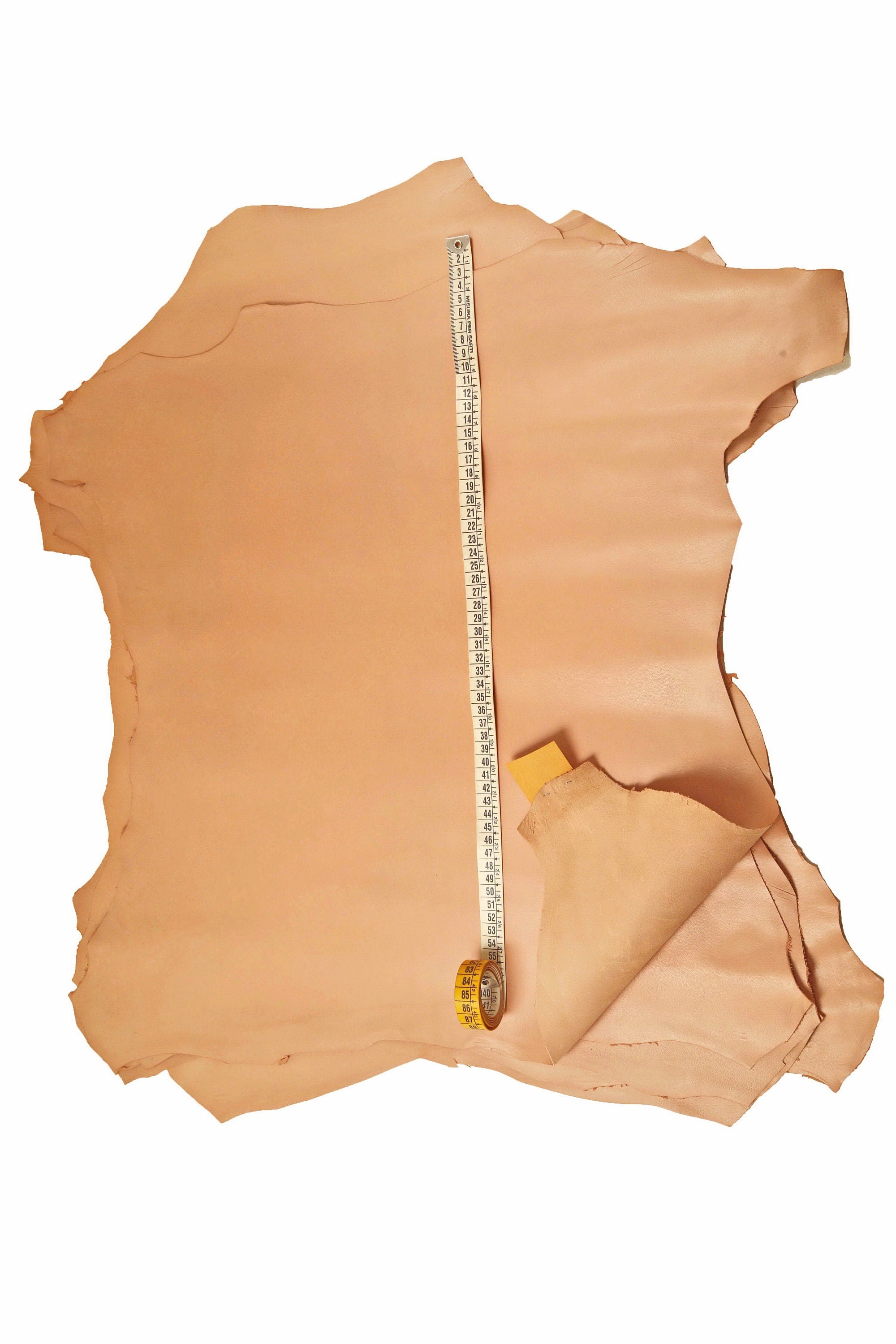 Stiff goatskin leather hide skin beige nude, smooth natural goat leather for bags wallets crafts B14767-TU