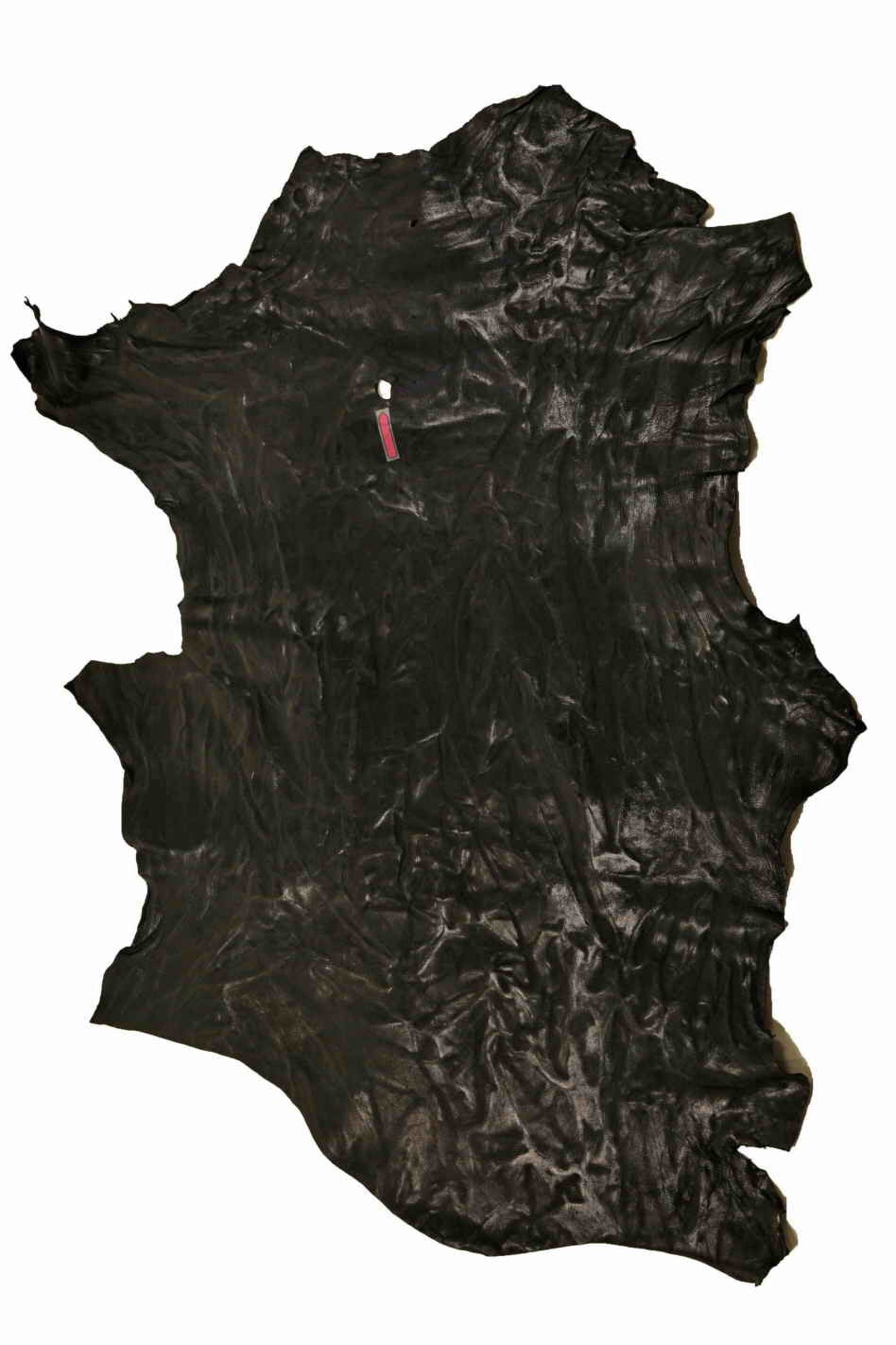 Black Crinkled Lambskin Leather Hide, Washed Nappa Lamb Leather Skin, wrinkled veg tanned leather B12695-TB/B