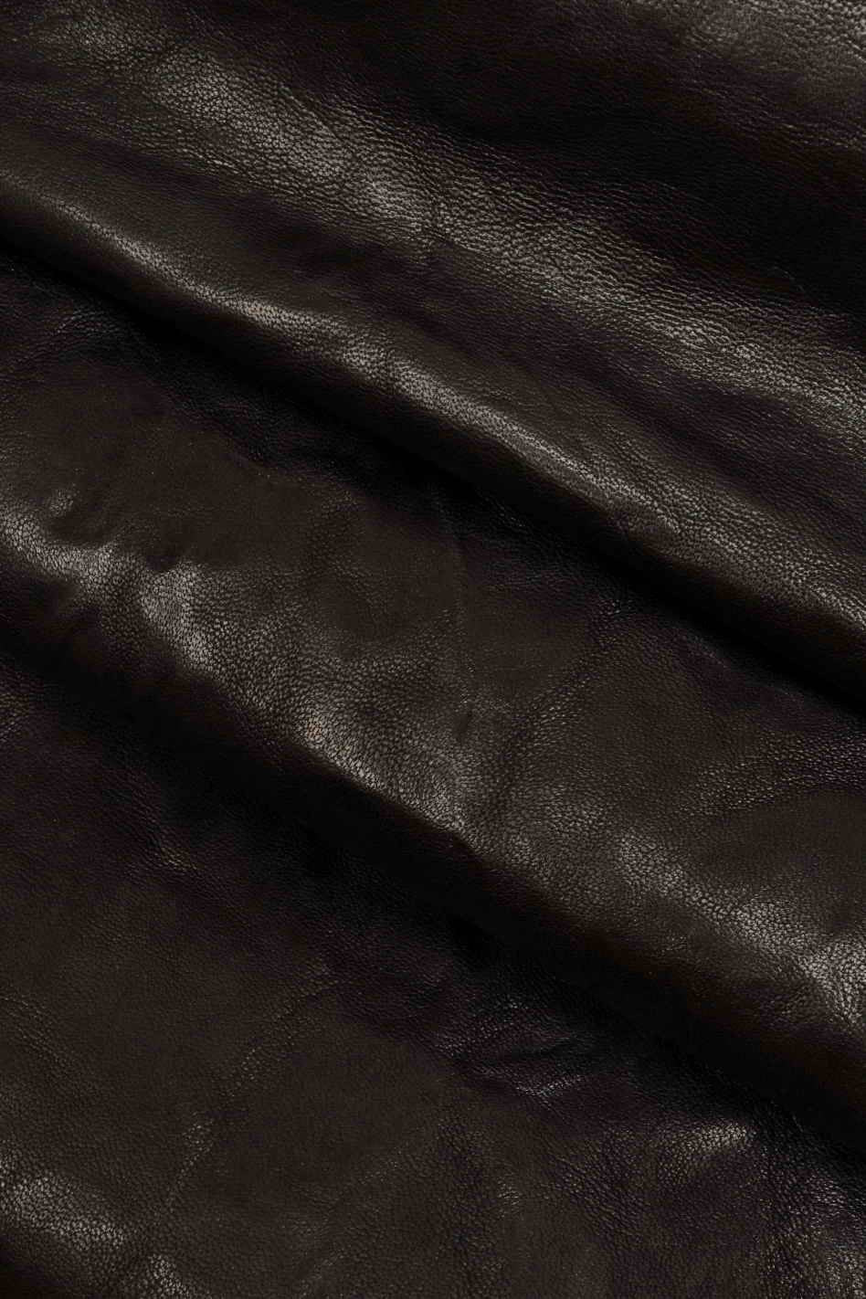 Black Crinkled Lambskin Leather Hide, Washed Nappa Lamb Leather Skin, wrinkled veg tanned leather B12695-TB/B
