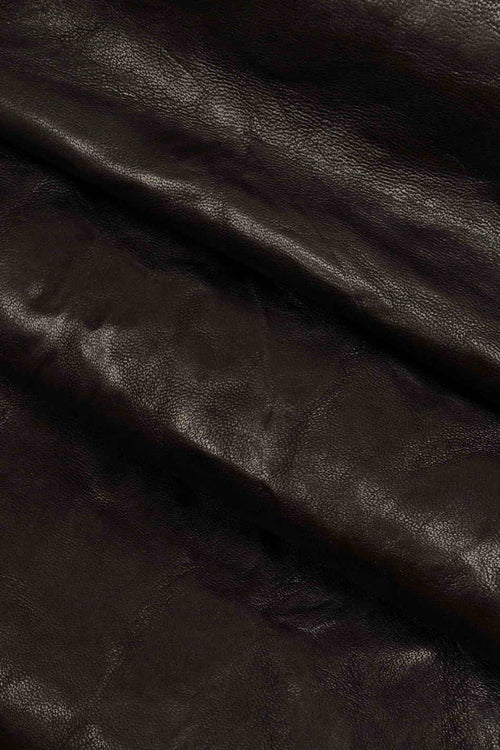 Black Crinkled Lambskin Leather Hide, Washed Nappa Lamb Leather Skin, wrinkled veg tanned leather B12695-TB/B