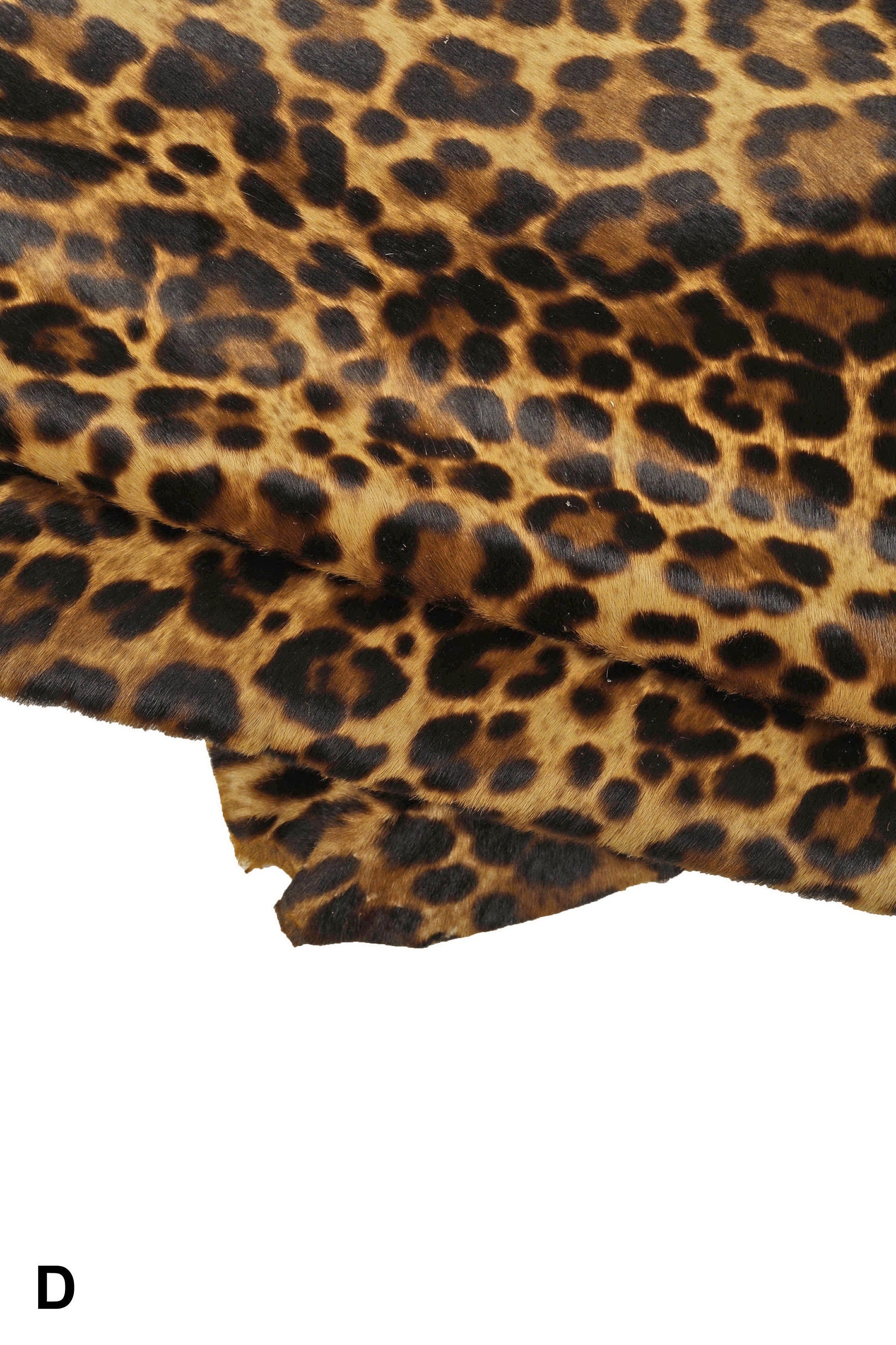 LEOPARD PRINTED hair on leather hide, brown-beige-black pony calfskin, cheetah textured cowhide B14373-CV La Garzarara