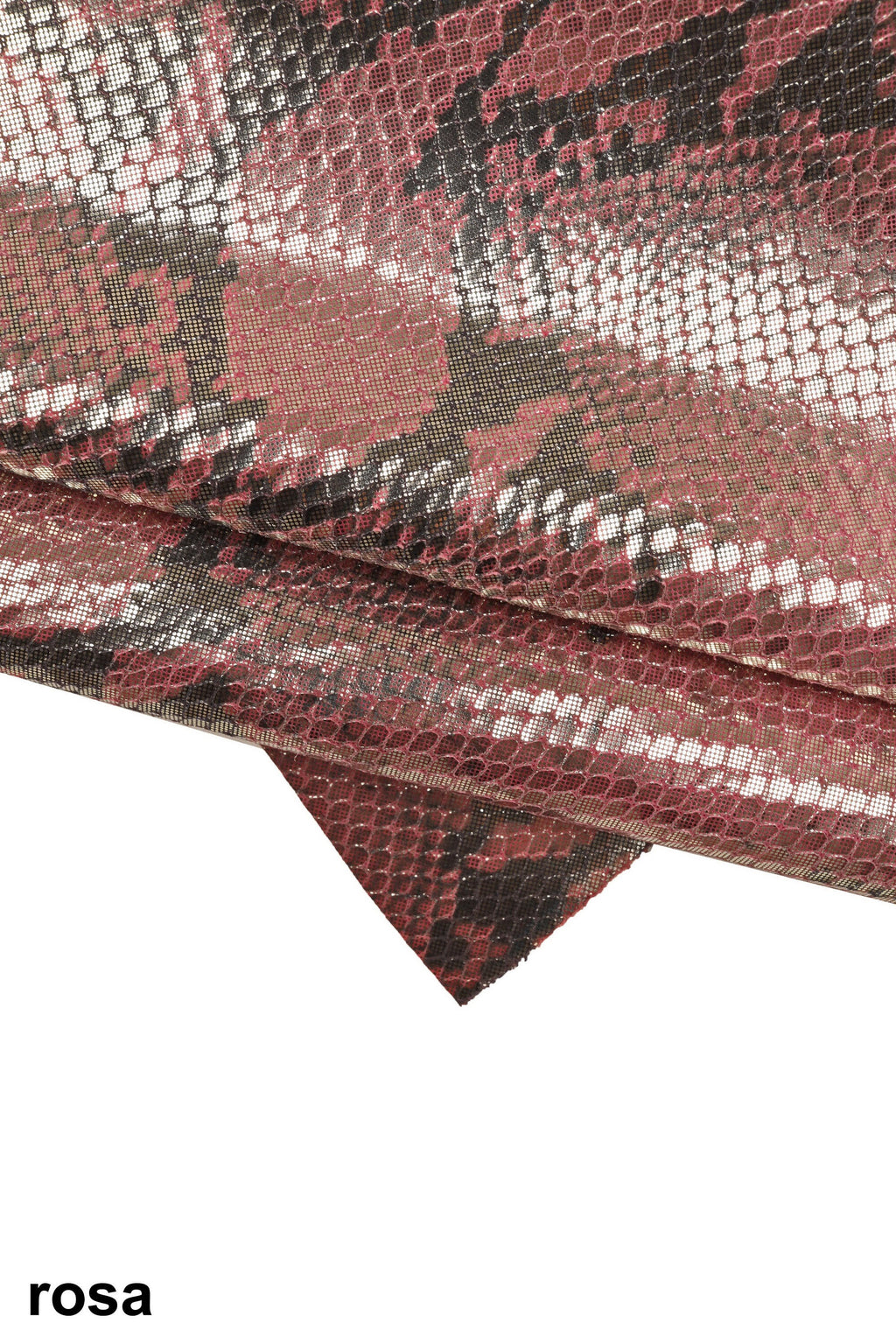 Glossy SNAKE python leather hide, metallic reptile skin multicolor for handbags shoes fashion B14855-MT(ST)