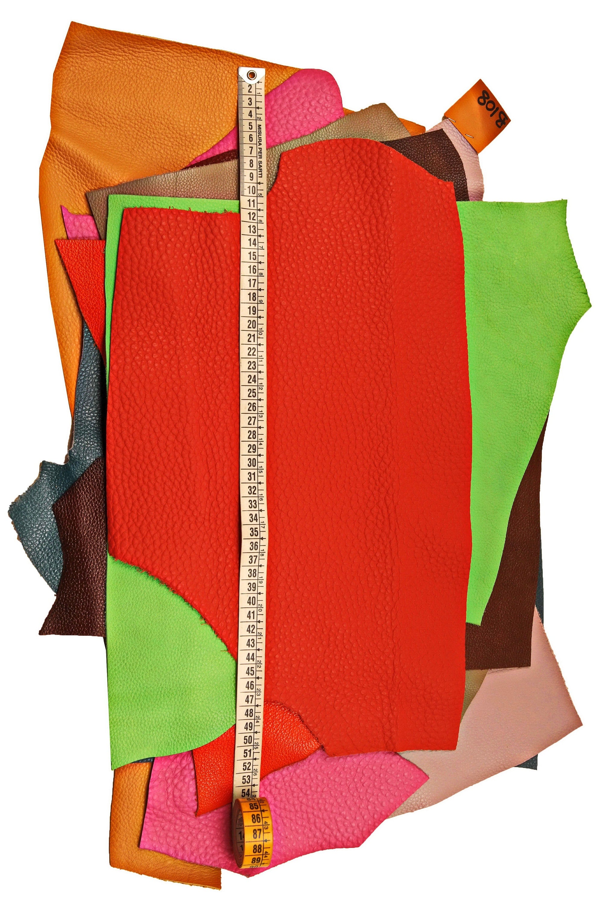 Pebbled Leather pieces, Assorted Grain Print Leather Scraps, 5 Large italian leather offcut 16 x 16"/40 x 40cm B1088