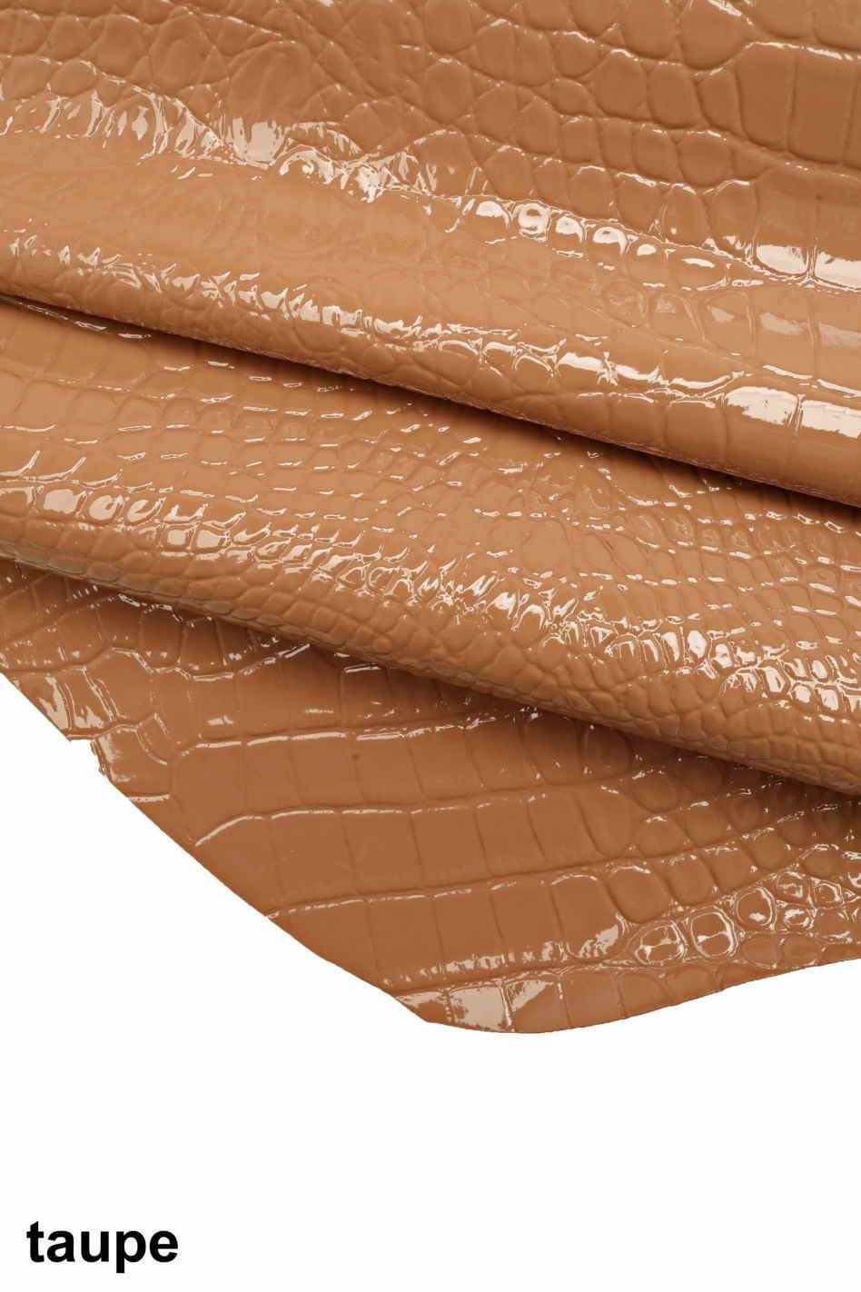 Patent crocodile LEATHER hides, croc lacquer embossed cowhide B12218-ST