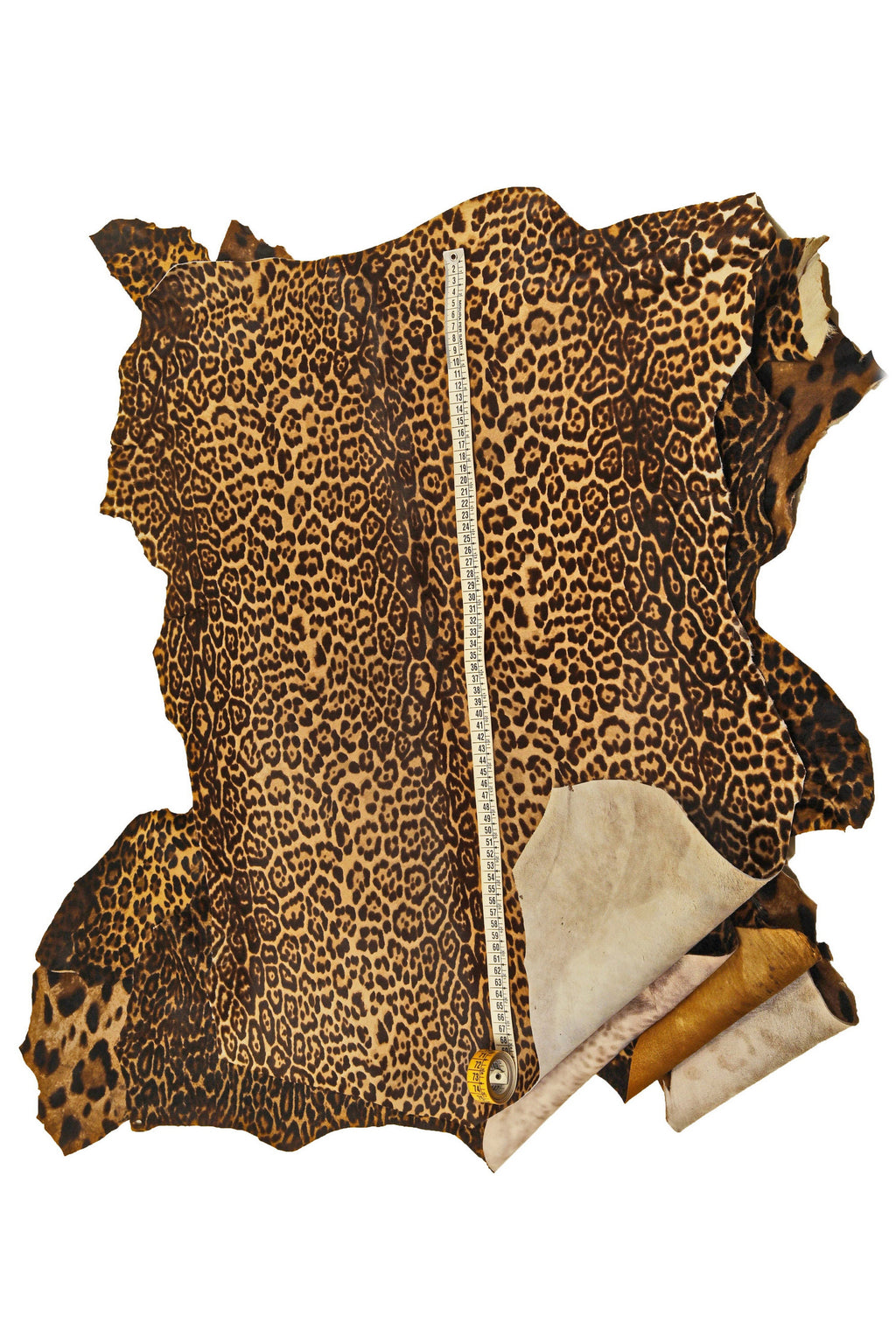 LEOPARD PRINTED hair on leather hide, brown-beige-black pony calfskin, cheetah textured cowhide B14373-CV La Garzarara