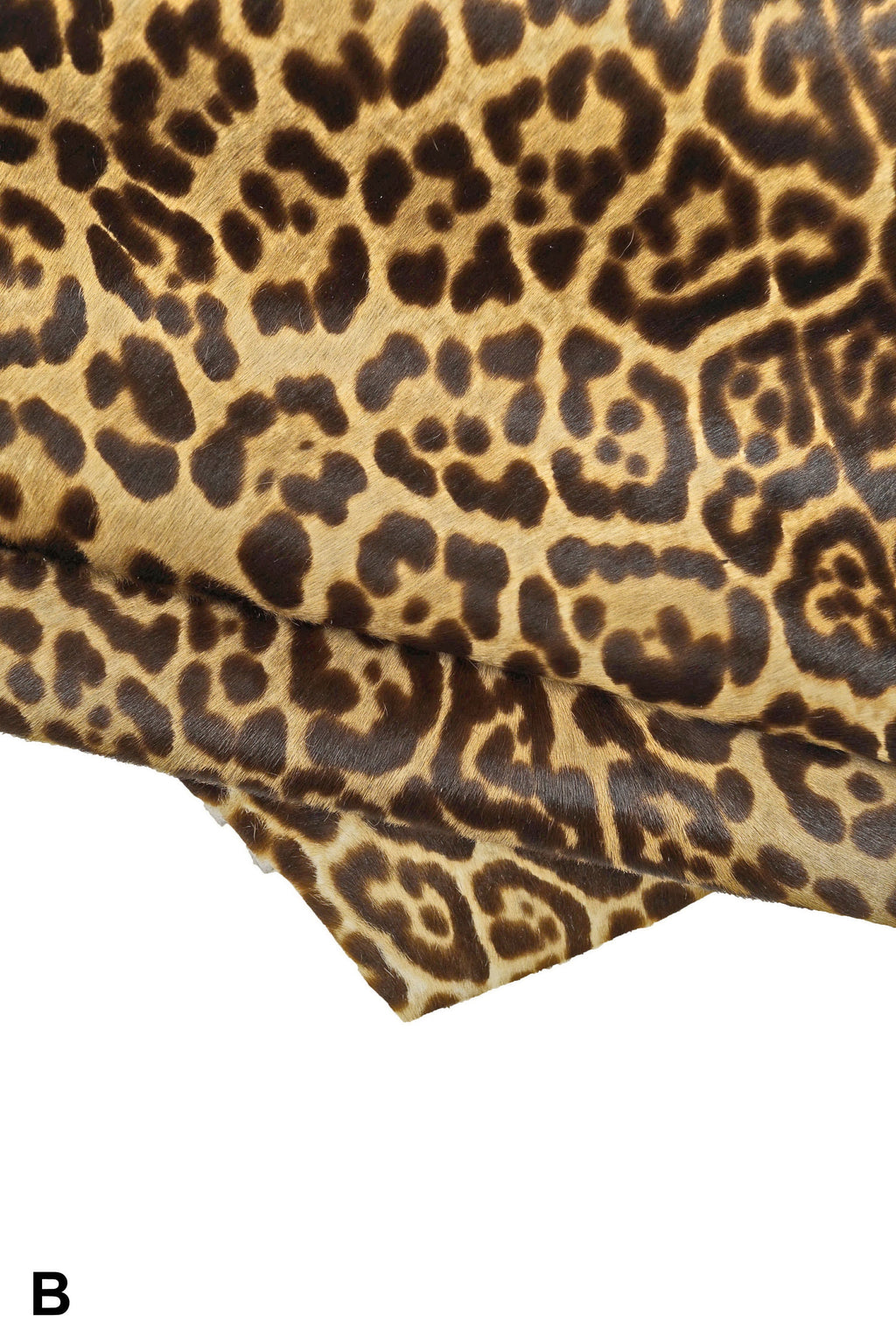 LEOPARD PRINTED hair on leather hide, brown-beige-black pony calfskin, cheetah textured cowhide B14373-CV La Garzarara