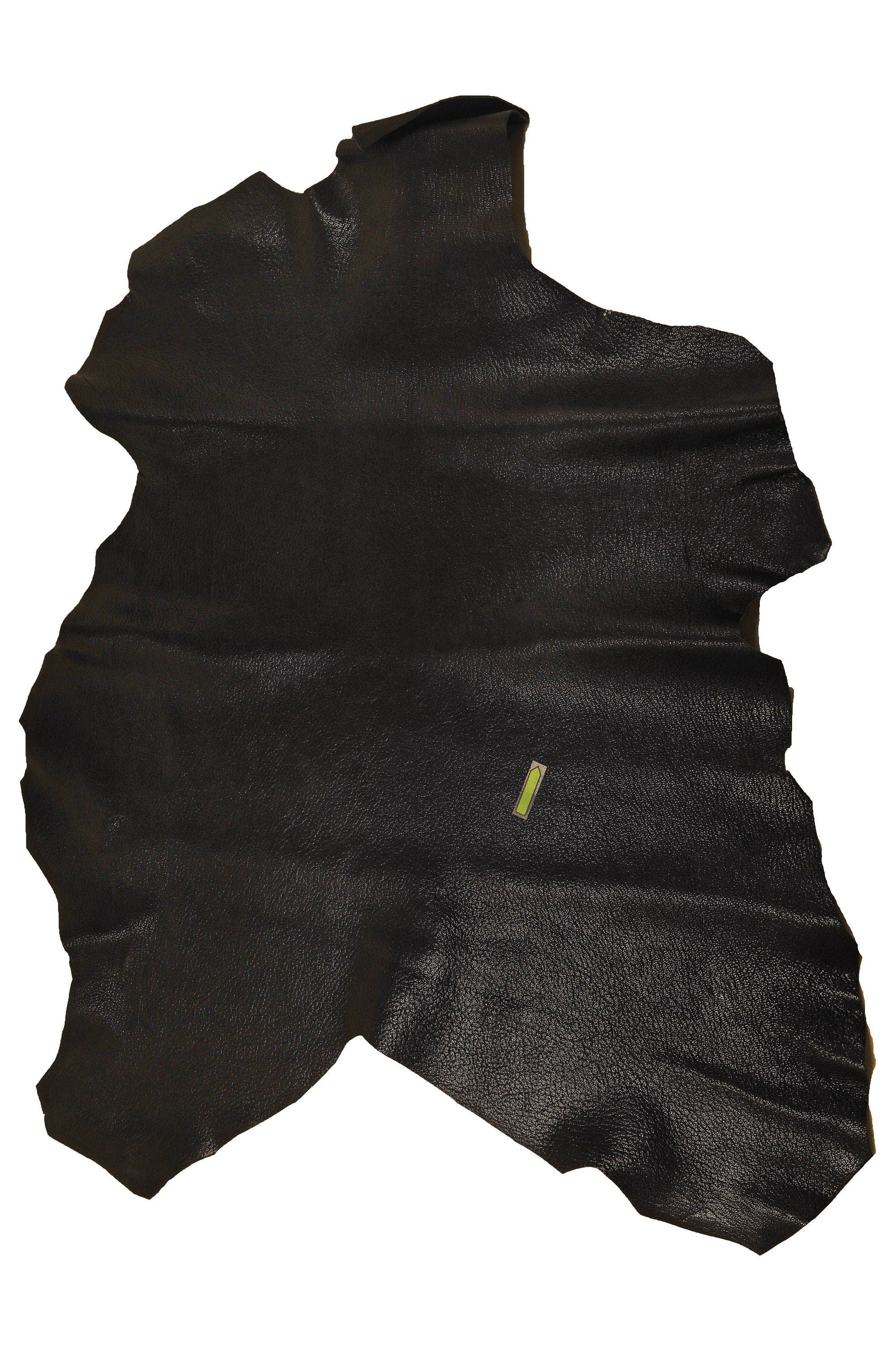 Black Soft Grain Leather Hide, Premium Black Textured Goatsk, light Grain leather for Leathercraft, La Garzarara B15023-TB La Garzarara