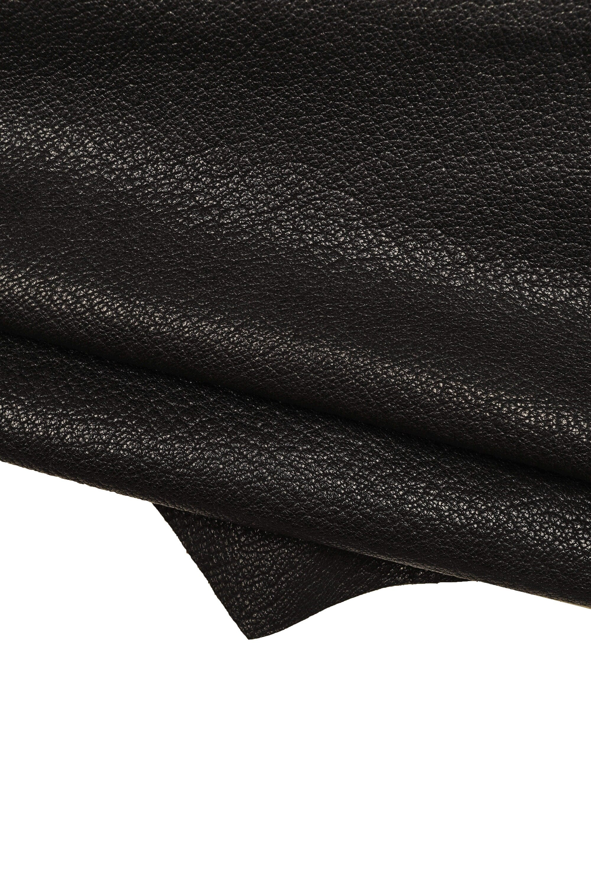 Black Soft Grain Leather Hide, Premium Black Textured Goatsk, light Grain leather for Leathercraft, La Garzarara B15023-TB La Garzarara