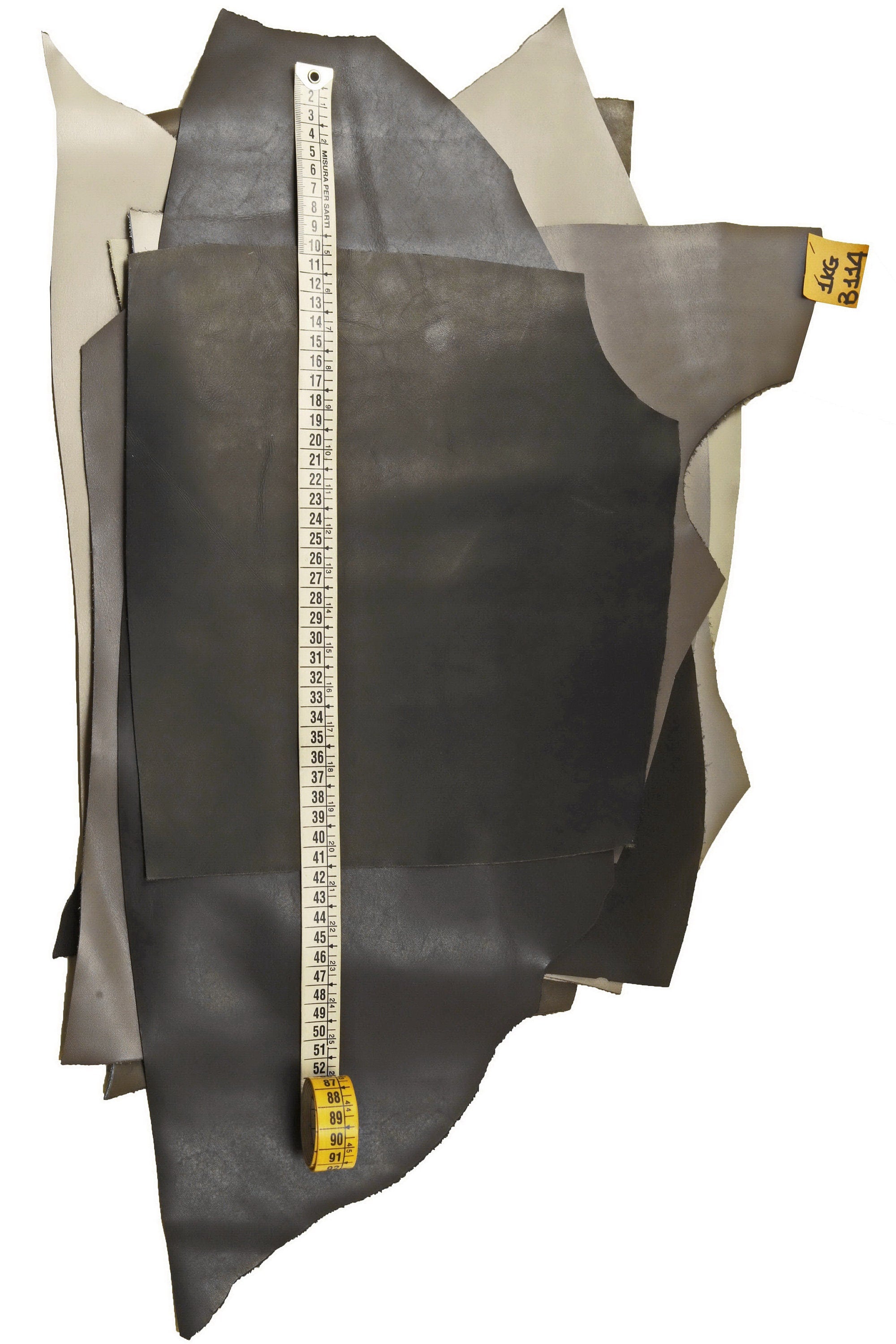 GREY leathe scraps, smooth and pebbled renmants leather in solid color, RANDOM pieces of skin 1.0 1.2 mm B114 La Garzarara