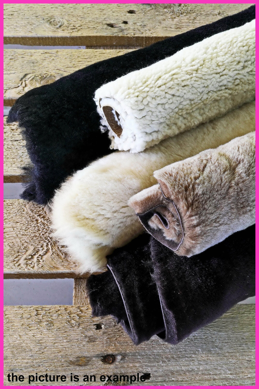 SHEARLING FUR Scraps, random assortment, colors various, sheepskin fur remnants, 5 pieces offcuts double face sheep skin B122 La Garzarara