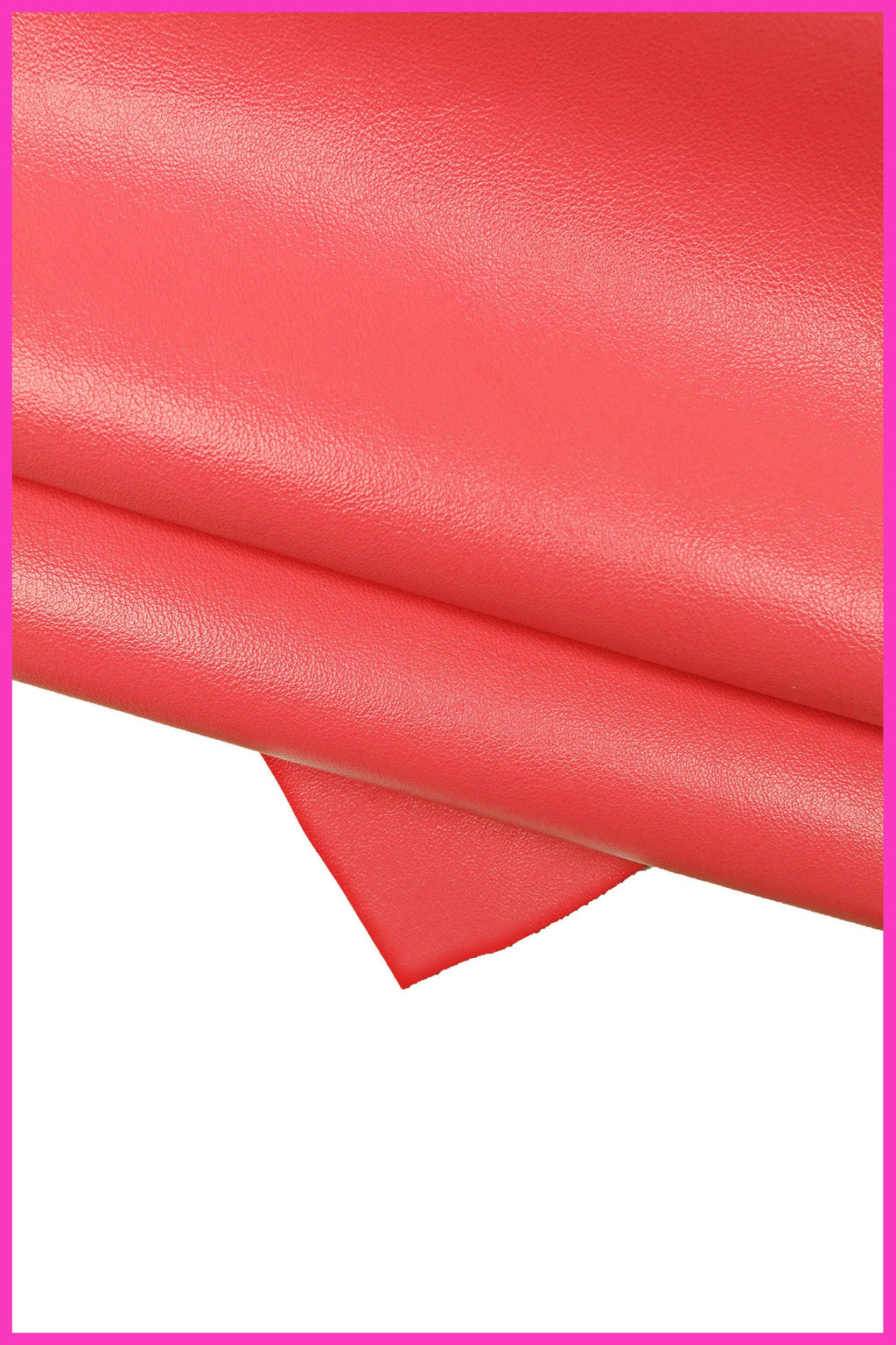 Dark Pink leather hide, soft glossy cowhide, light fuchsia classic calfskin B15118-TU La Garzarara