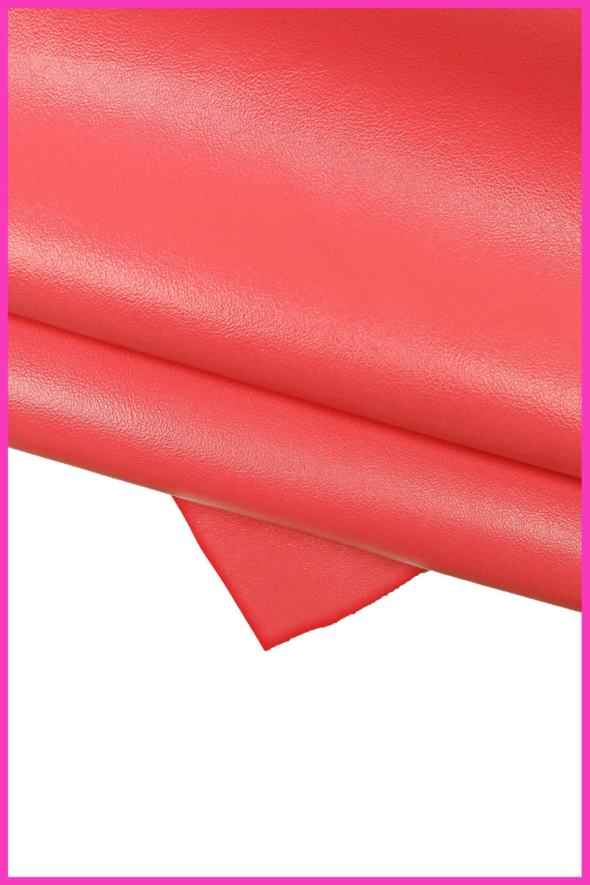 Dark Pink leather hide, soft glossy cowhide, light fuchsia classic calfskin B15118-TU La Garzarara