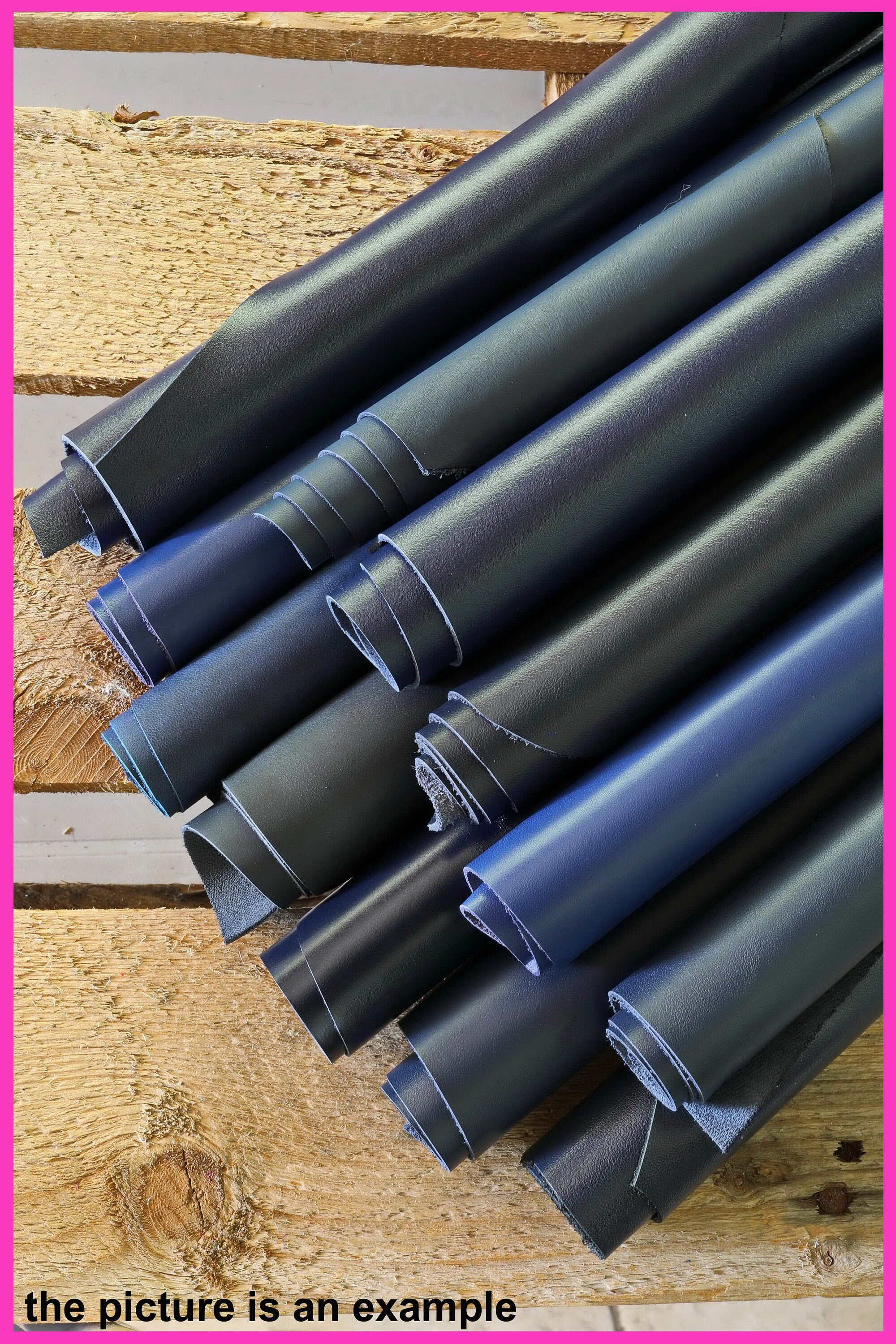 Blue Leather PIECES, Assorted Smooth Navy leather scraps, Variety blue Offcuts 1.0-1.2mm (3-4oz) 1 kg (2 lbs) - 2 kg (4 lbs) B110