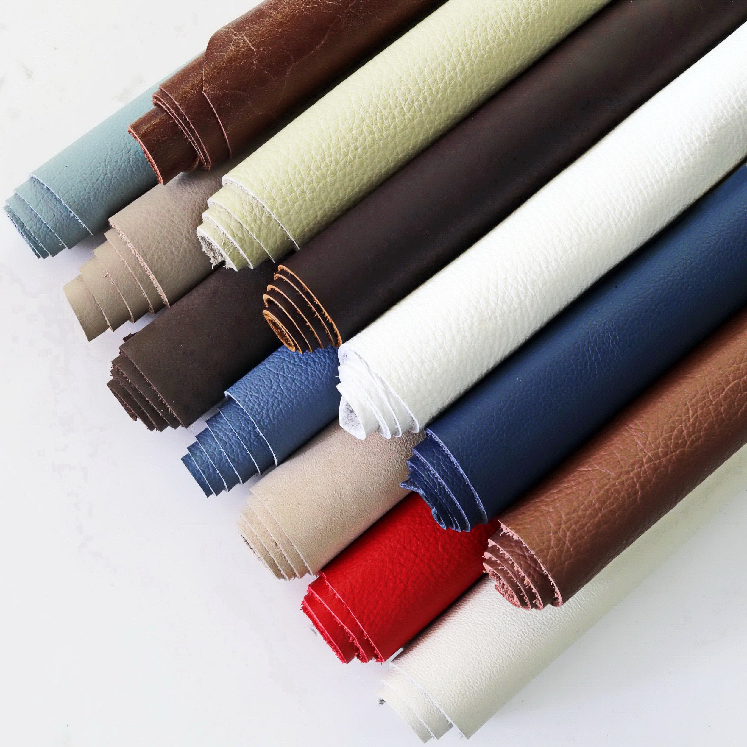 Leather Remnants for Sewing, Upholstery leather scraps, mix soft offcuts, random assortment thickness 1.0-1.6mm 1 kg(2 lbs)- 2 kg(4 lbs)B123