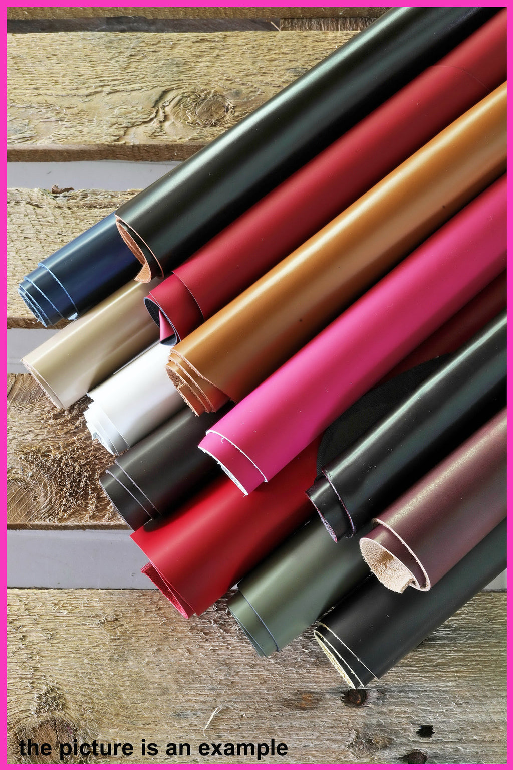 Leather pieces BRUSH OFF abrasivato solid colors random assortment calf remnants thickness 1.0-1.5mm(3-4oz) 1 kg(2 lbs) - 2 kg(4 lbs) B124
