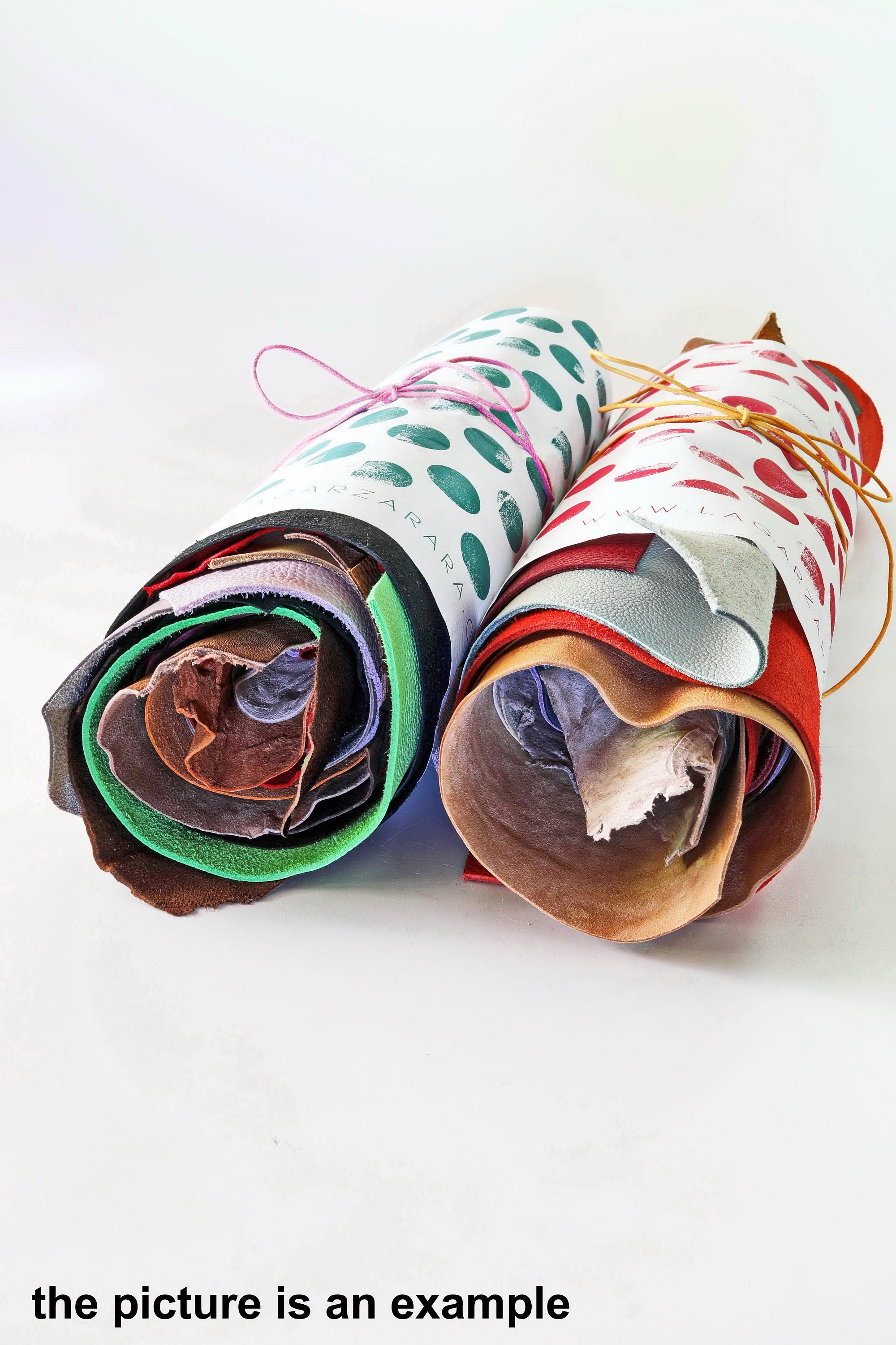 Mixed Leather Variety Pack, colorful Leather Hides and Skins, Assorted Colors, Textures & Finishes, 3 or 6 random surprise hides B127