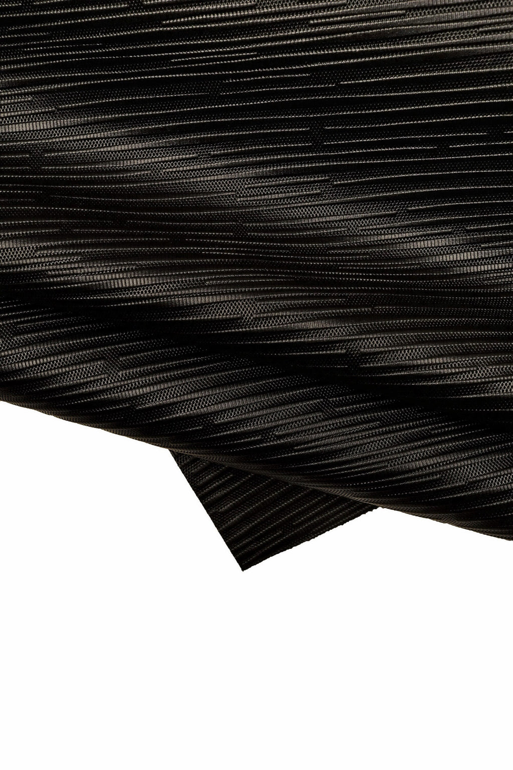 Black 3D print leather hide, semi glossy embossed cowhide, sporty printed calfskin, medium softness B15084-TB La Garzarara