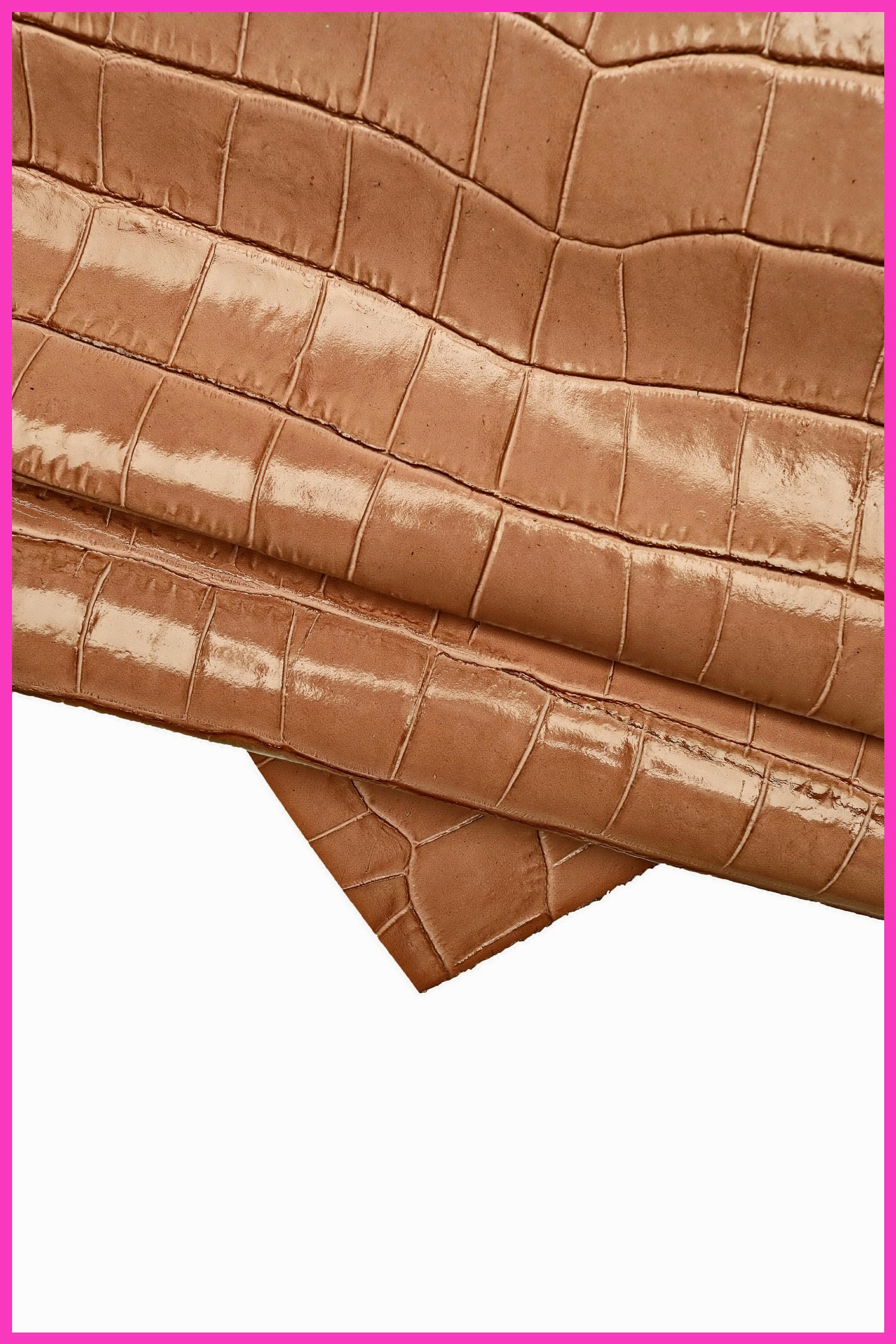 Luxurious Pink Taupe Crocodile Embossed Leather Hide - High Quality Craft Material B15078-ST La Garzarara