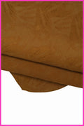 Soft Suede Cowhide with Abstract Print, Brown Vintage Leather Supplies B15177-VT La Garzarara
