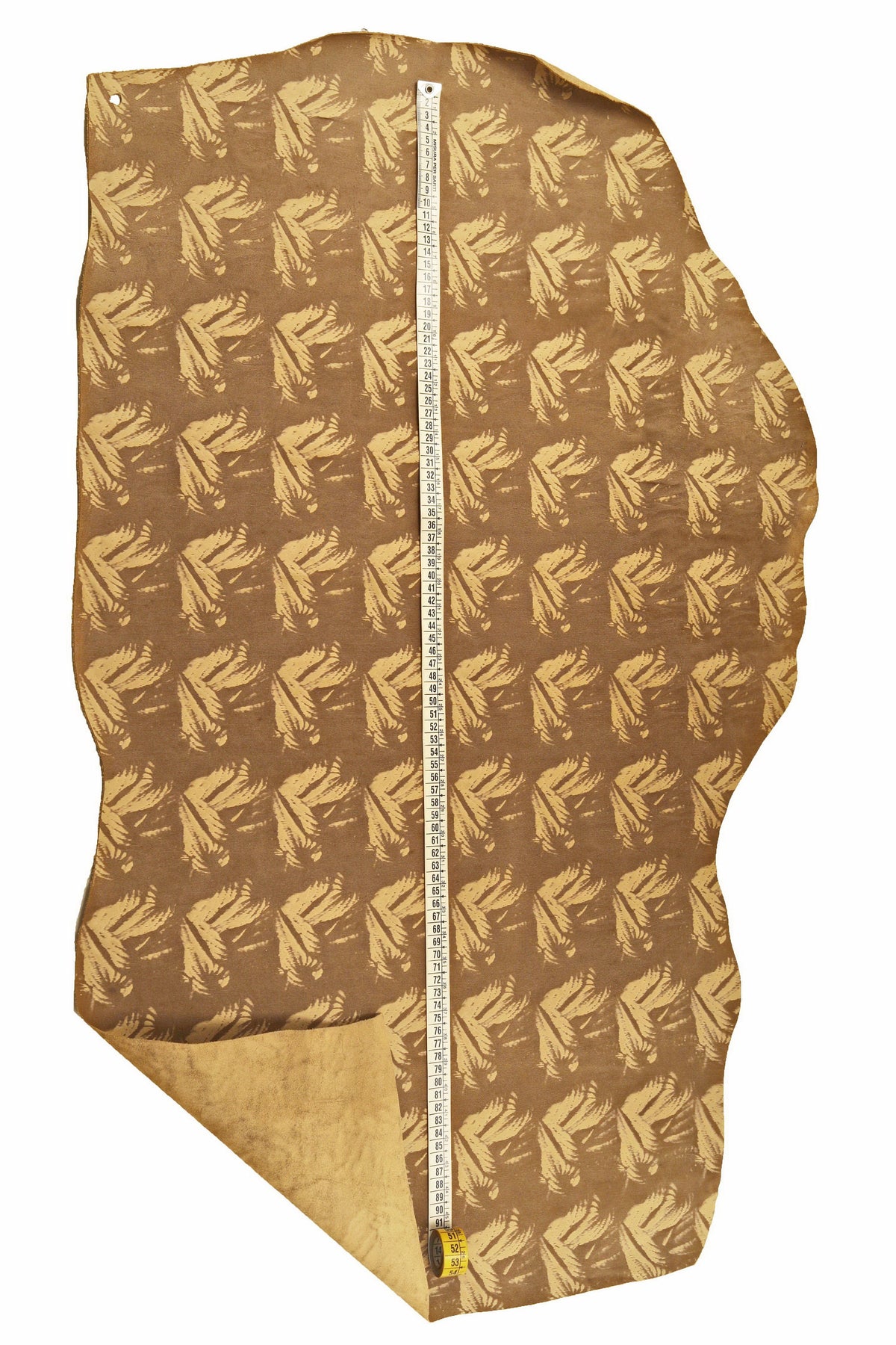 BROWN BEIGE sporty leather hide, vintage printed cowhide, matt calfskin, medium softness B15175-ST La Garzarara