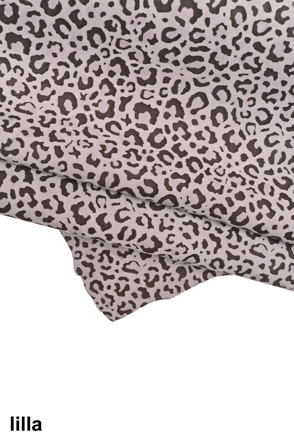 Luxurious Leopard and Cheetah Suede Skins, Smoky Grey with Lilac Accents, Premium Quality B15402-ST La Garzarara