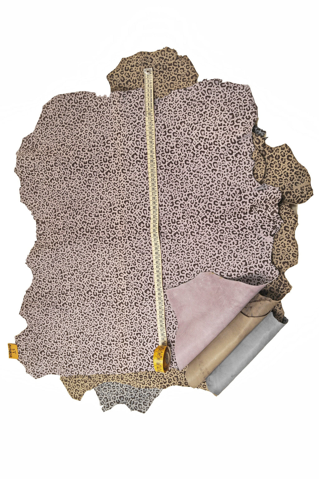 Luxurious Leopard and Cheetah Suede Skins, Smoky Grey with Lilac Accents, Premium Quality B15402-ST La Garzarara