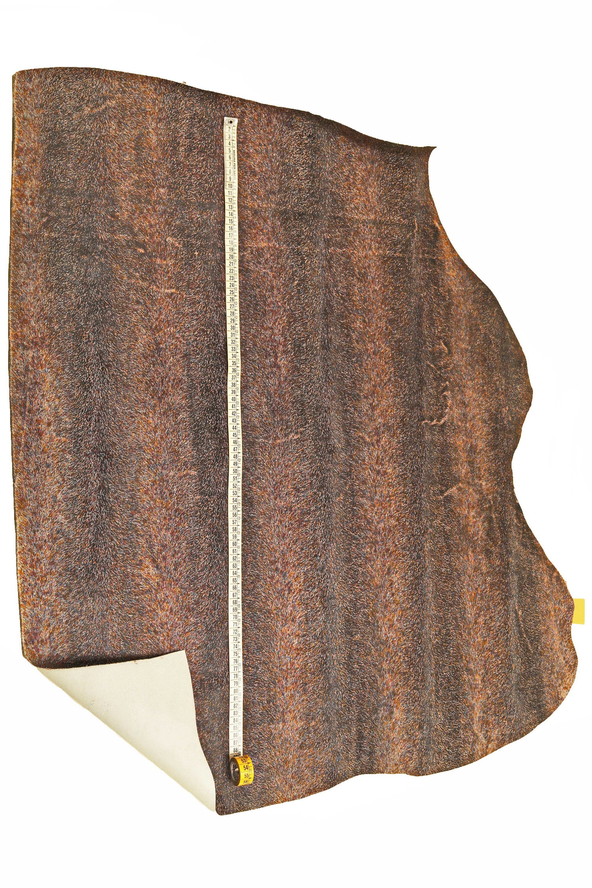 MULTICOLOR hair on print leather hide, animal print colored cowhide, pony textured matt calfskin medium softness B15517-ST La Garzarara