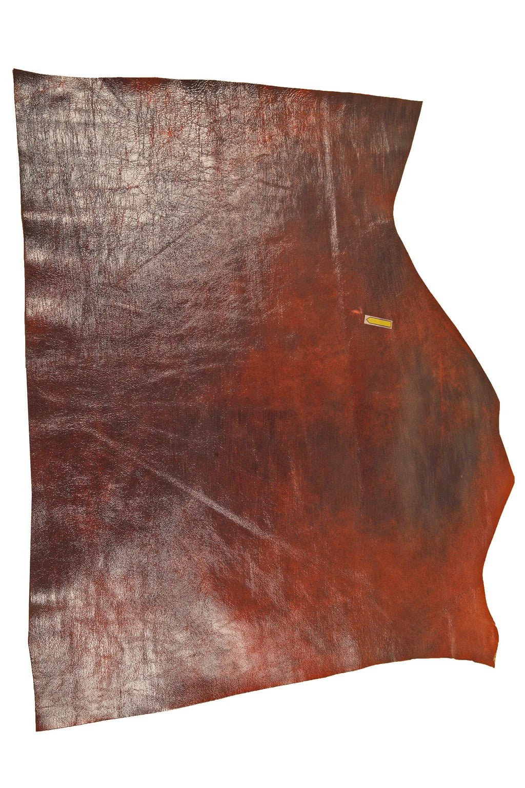 Glossy Black Red Leather Hide, Sporty Cowhide with Shades, Soft Vintage Calfskin B15507-VT La Garzarara