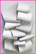 White Leather Renmnats Craft Pieces, Ivory and Neutral Scraps, Mixed Finish Offcuts for leather projects B1330-RC La Garzarara