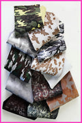 Camo Leather Offcuts, Assorted Camouflage Prints in Mixed Colors, for Earrings and Jewelry Making, weight 0.300 kg B1470-RC La Garzarara