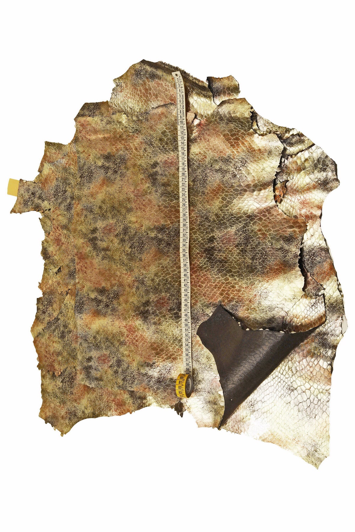 Multicolor CROCODILE printed leather skin, metallic animal print goatskin, glossy stiff hide B15583-MT(ST)