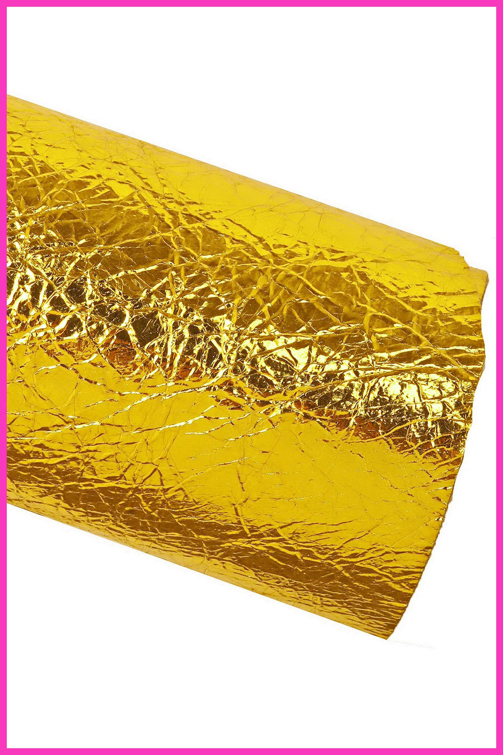 YELLOW metallic leather skin, wrinkled bright goatskin, soft gold glossy hide B15554-MT La Garzarara