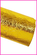 YELLOW metallic leather skin, wrinkled bright goatskin, soft gold glossy hide B15554-MT La Garzarara