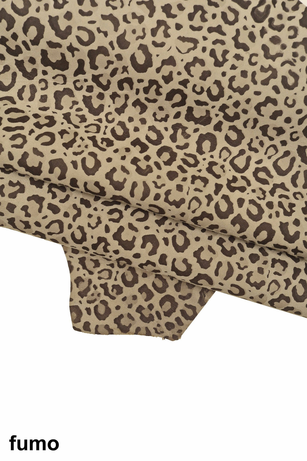 Luxurious Leopard and Cheetah Suede Skins, Smoky Grey with Lilac Accents, Premium Quality B15402-ST La Garzarara