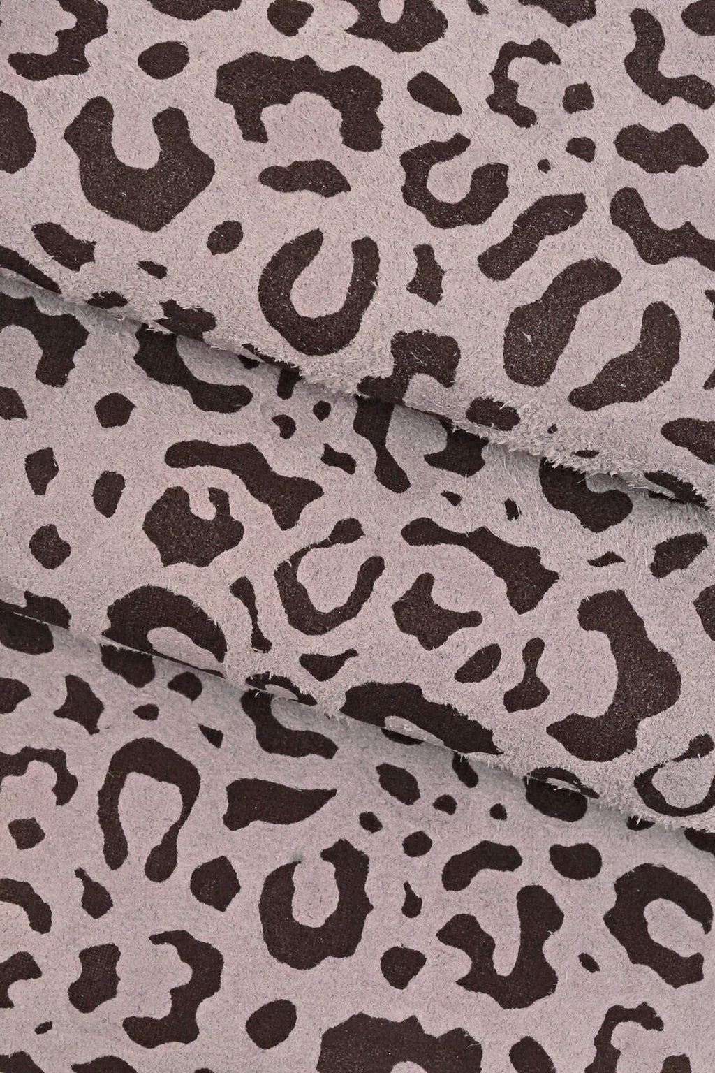 Luxurious Leopard and Cheetah Suede Skins, Smoky Grey with Lilac Accents, Premium Quality B15402-ST La Garzarara