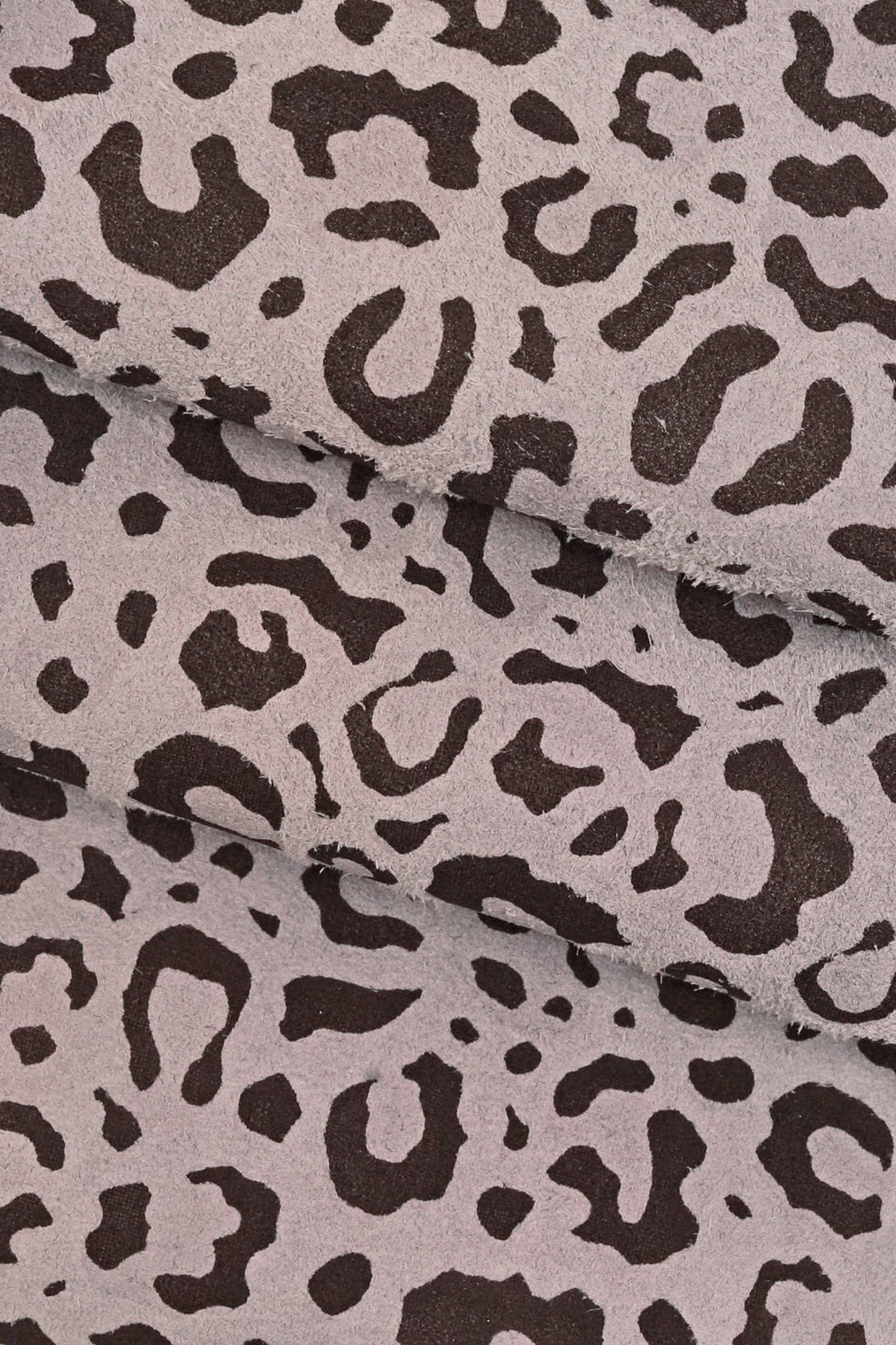 Luxurious Leopard and Cheetah Suede Skins, Smoky Grey with Lilac Accents, Premium Quality B15402-ST La Garzarara