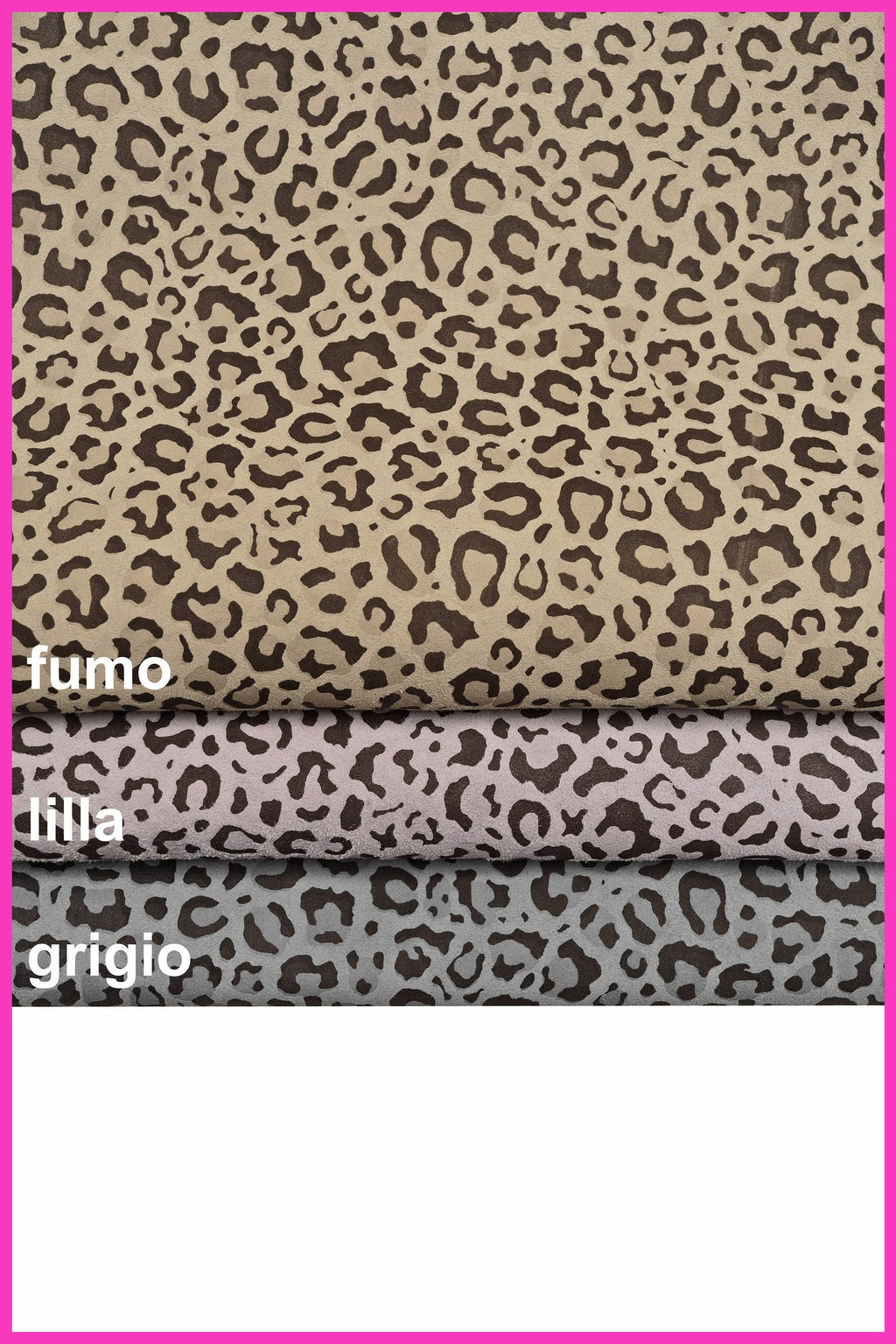 Luxurious Leopard and Cheetah Suede Skins, Smoky Grey with Lilac Accents, Premium Quality B15402-ST La Garzarara