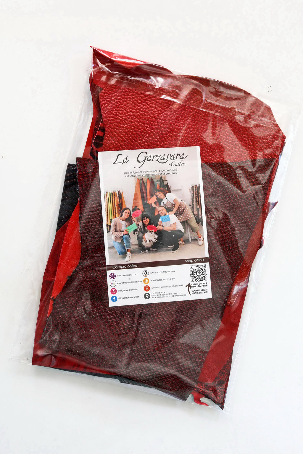 Assorted Red Leather Cuts, Pieces in Smooth and Red Offcuts Printed Finishes, Scraps for Earrings Jewelry and Crafts B1250 La Garzarara
