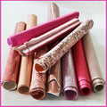 Pink leather Scraps, Rose assorted leather pieces, solid and patterned Offcuts, RANDOM renmants selection 500 g B1280 RC La Garzarara