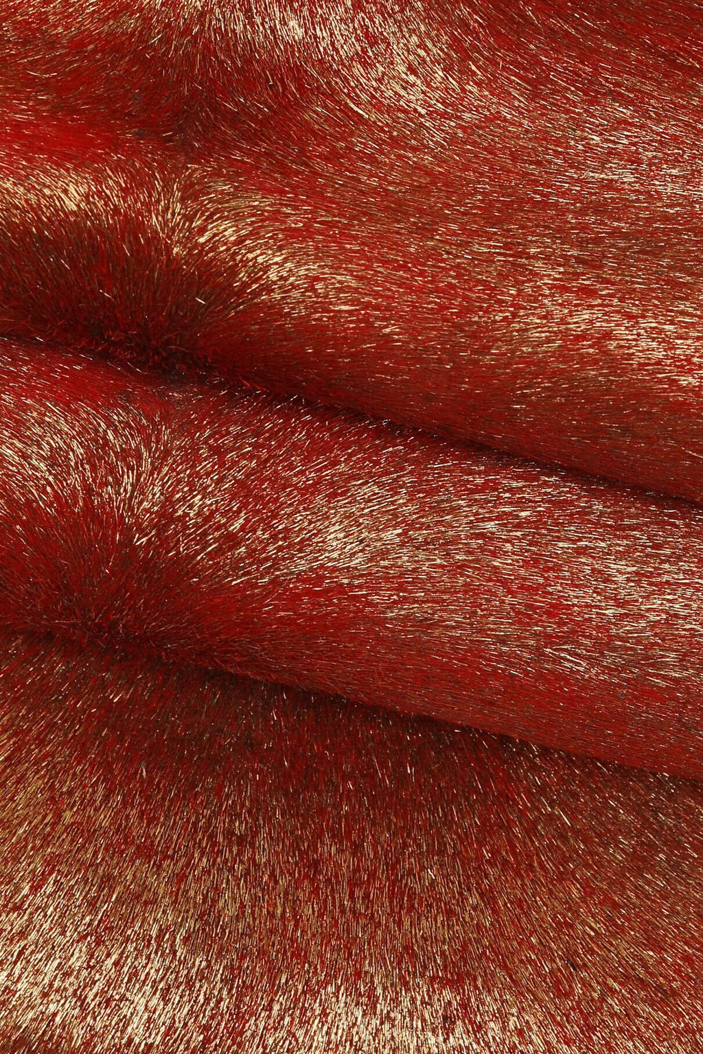 RED metallic hair on leather hide, soft pony calf skin B15637-CV La Garzarara