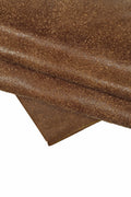 Distressed suede leather hide, brown veg tanned sporty cowhide, soft thick calfskin, 1.2-1.4 mm B15597-VT La Garzarara