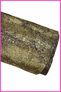 Steel metal DISTRESSED leather skin, black suede with grey foil, glossy soft vintage goatskin B15733-MT La Garzarara