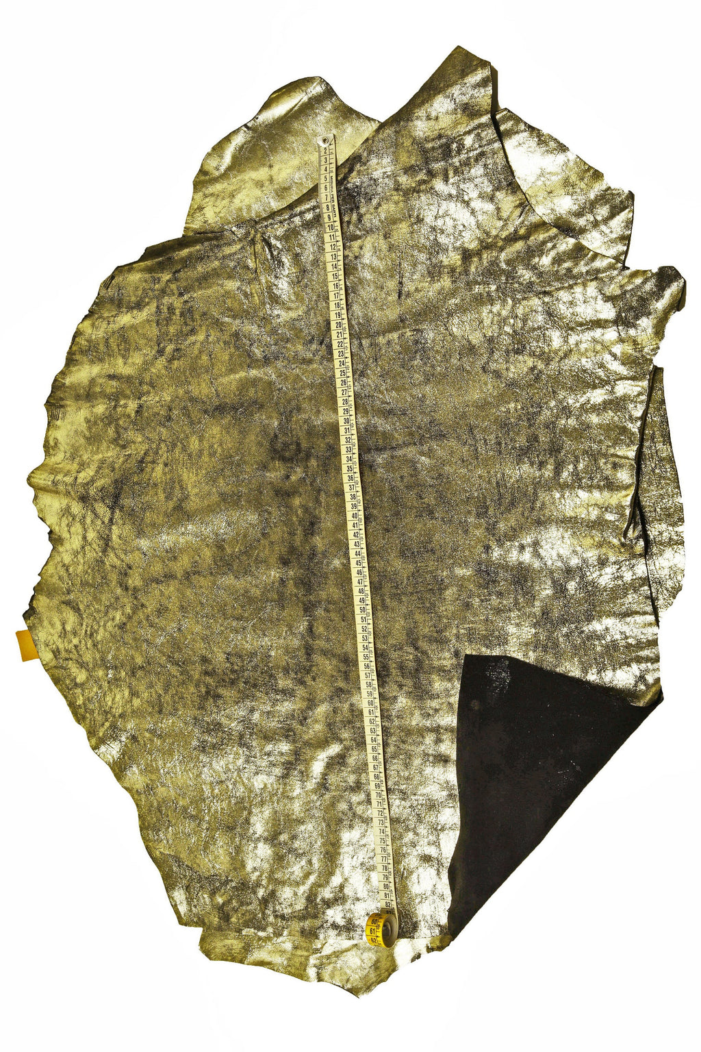 Steel metal DISTRESSED leather skin, black suede with grey foil, glossy soft vintage goatskin B15733-MT La Garzarara