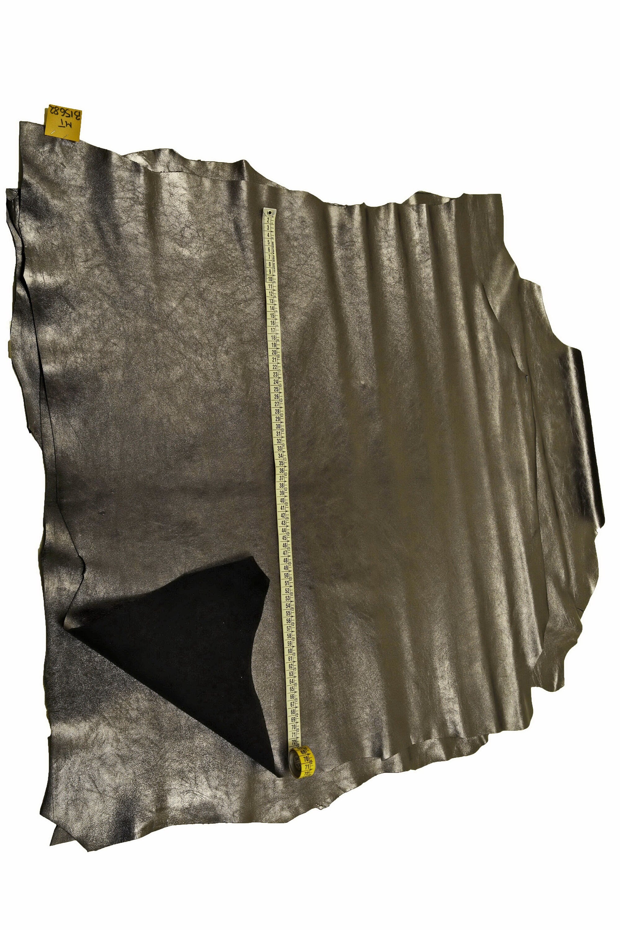 Glossy Grey Lamb Leather hide – Soft Metallic Sheepskin with Smooth Texture B15682-MT La Garzarara