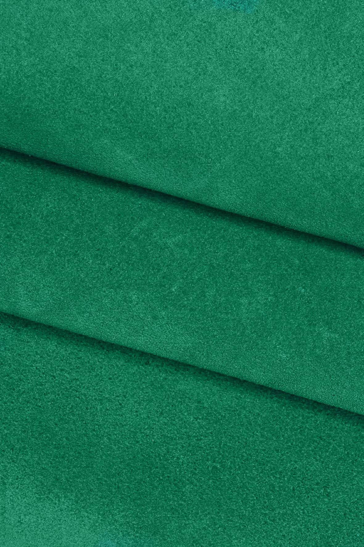 Emerald Green SUEDE leather skin, soft Green cow suede hide B15896-TU La Garzarara