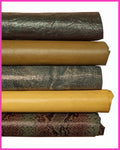 Mixed Leather Set - 5 Distinct Hides in desert tan Palette - Includes Smooth, Python, and Embossed Leather skins B15817-ST La Garzarara