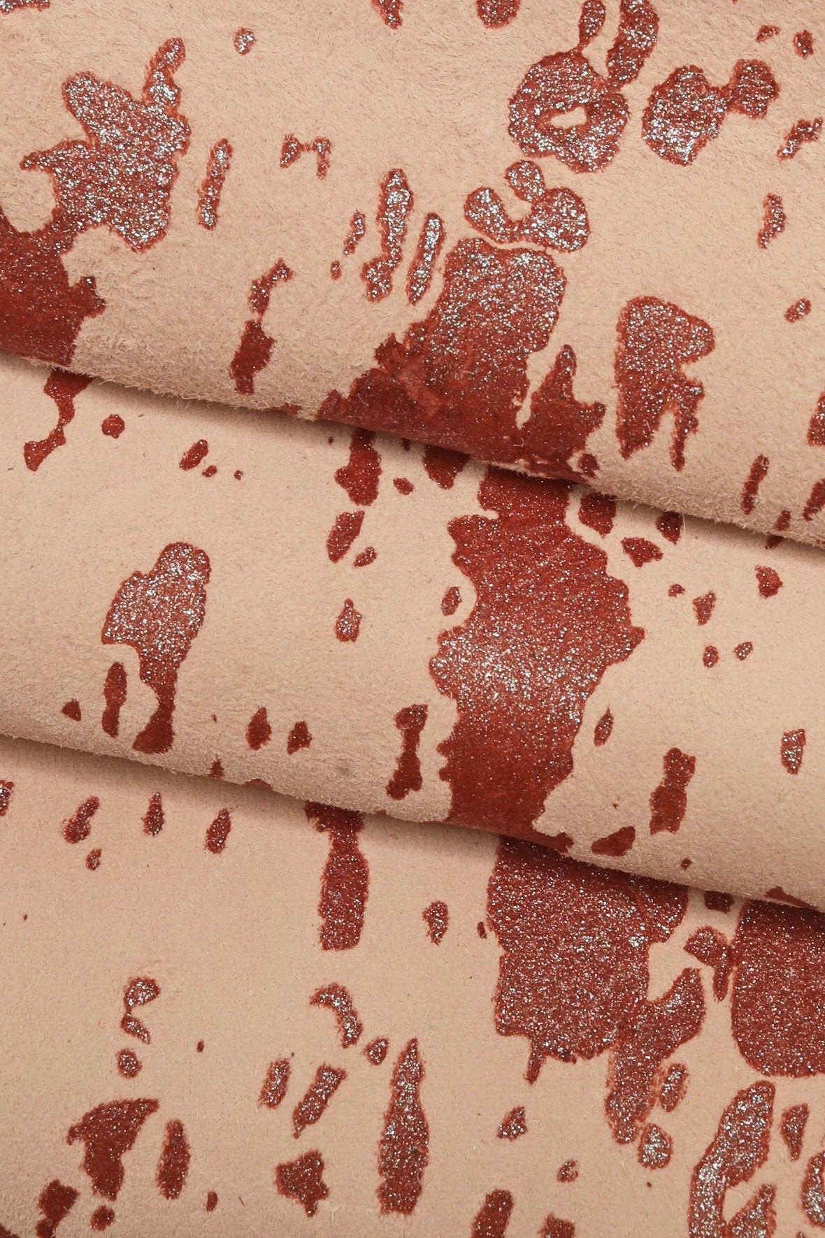 Printed SUEDE goatskin, gliitered spalsh print on leather skin, soft hide with abstract print B15844-MT(ST) La Garzarara