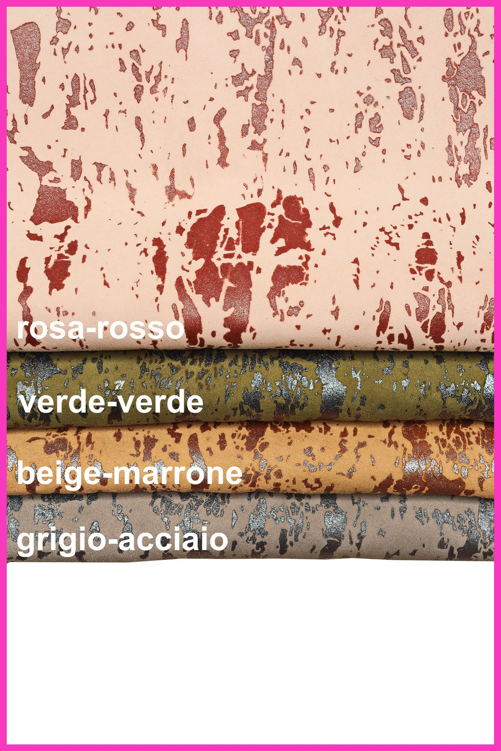 Printed SUEDE goatskin, gliitered spalsh print on leather skin, soft hide with abstract print B15844-MT(ST) La Garzarara