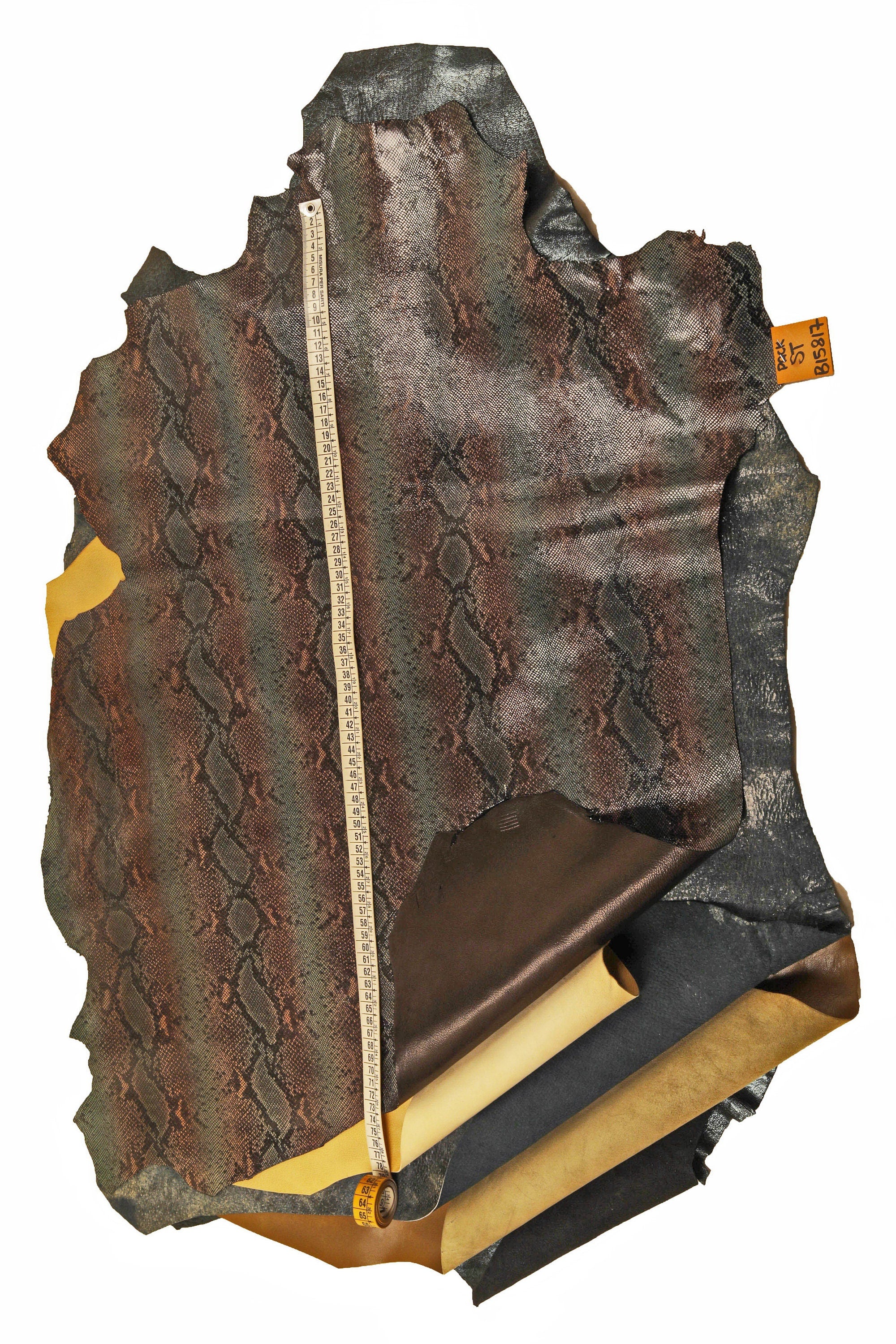 Mixed Leather Set - 5 Distinct Hides in desert tan Palette - Includes Smooth, Python, and Embossed Leather skins B15817-ST La Garzarara