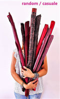 Red, Burgundy Wine Leather Hides Bundle, Genuine Leather Skins Assortment, Mixed Textures & Finishes B132